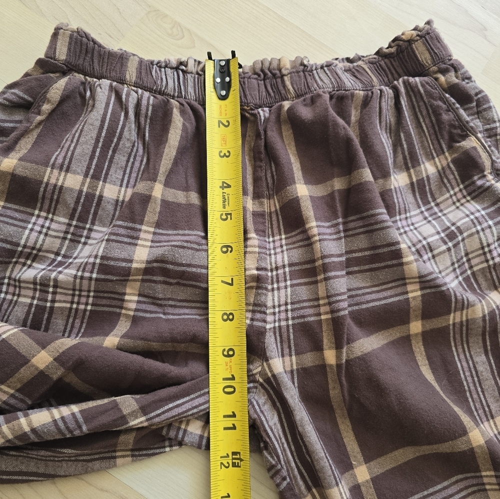 Aerie Brown Plaid Pajama Joggers Size Medium - Picture 9 of 12
